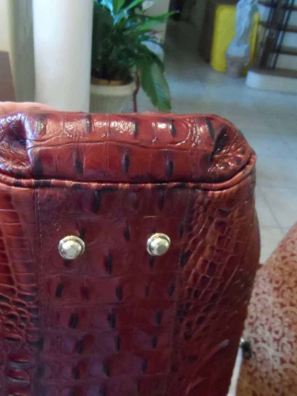 New Brahmin Elisa Pecan Melbourne Leather Handbag